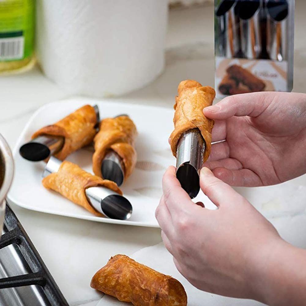 Formas de metal para cannoli,  - Danish Pancake Pan avaliação e preço